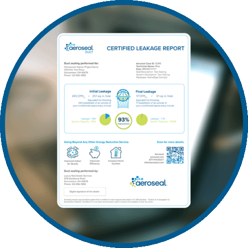 Step 4: Certified results showing before and after leakage